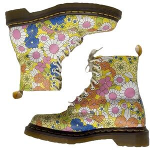 Dr Martens 1460 Pascal Daisy Flower Combat Boots Dopamine Dressing Kidcore Y2K